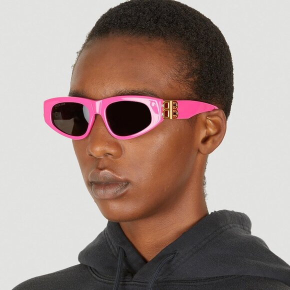 Balenciaga BB0095S 006 BRAND NEW Sunglasses Pink Gold Logo  display picture 1